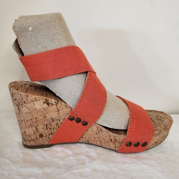 Orange Wedge Platform Sandals - Picture 7 of 12